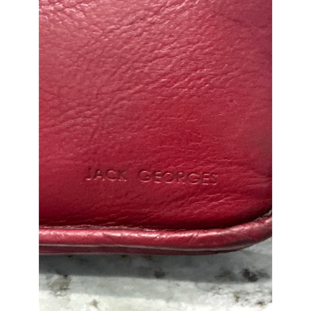VTG Burgundy Leather Briefcase Jack Georges Originals with removable‎ strap